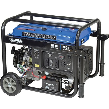 GLOBAL INDUSTRIAL Portable Generator, Gasoline, 6,500 W Rated, 7,000 W Surge, Electric/Recoil Start, 120/240V, 29 A 716174